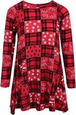 Red Tartan Mini Swing Dress -