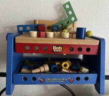 VINTAGE BOB THE BUILDER WOOD WOODEN WORK SHOP BENCH TOOL PLAY TOY CONSTRUCTION