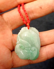 Jade Medallion Pendant Green Chinese New Year Jewellery Red String
