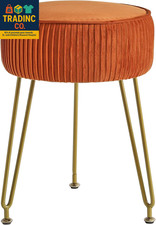 Velvet round Footrest Stool