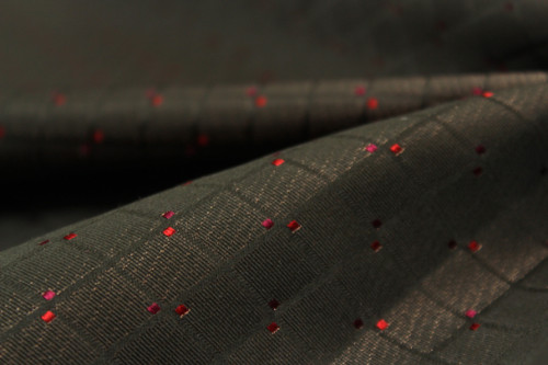 100 silk brown plaid - plaid, red