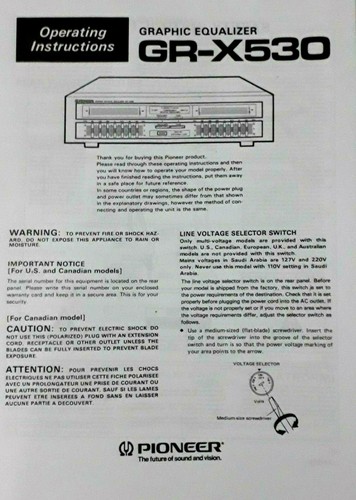 Pioneer x530 stereo graphic - pioneer,