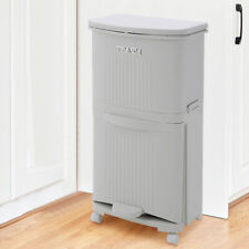 Kitchen Rubbish Waste Bin Recycling Dual Multi Compartment Pedal Stand Dustbins