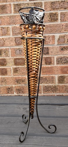 Vintage woven wicker metal - vintage,