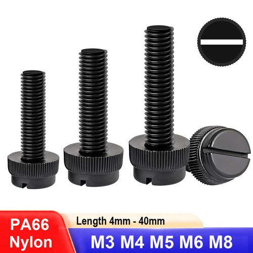 Black nylon pa66 slotted - black,