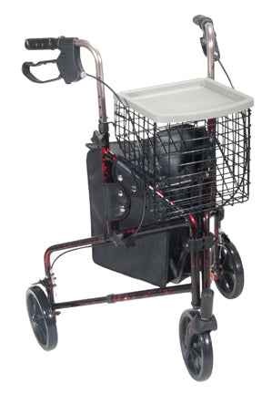 Wheel rollator with basket - with,