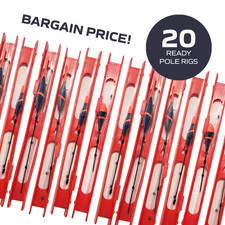 20 x Carp Match Pole Fishing Float Ready Rigs Mixed Pack - [FT-PRS]