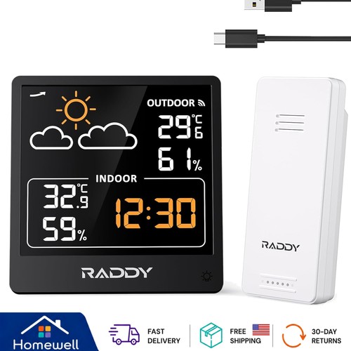 Elegant black weather station - weather,