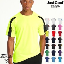 Quick Dry Contrast Mens T-Shirt Cool Sport Gym Lightweight Polyester Top AWDis