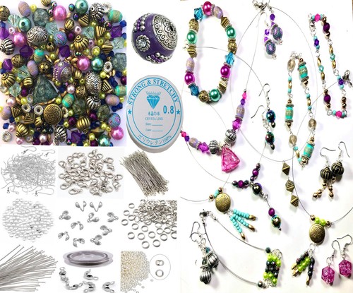 80g mixed jewellery beads - 80g, &