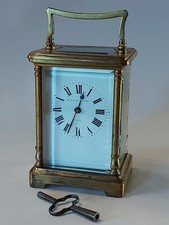 Antique gilded Bronze W. Elvin & sons Carriage Clock / Working Condition