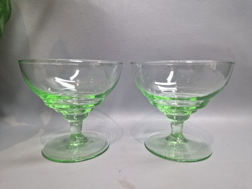 Vintage deco pair green - pair, of
