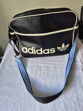 adidas Black with  Blue Strap retro style messenger bag large 2022  Flight Bag 