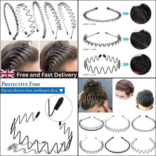 Black metal sports hairband - metal,