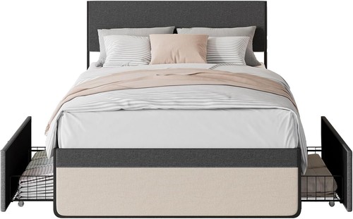 Upholstered platform bed frame - platform,