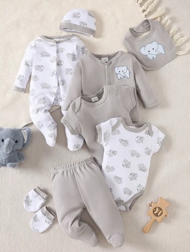 Newborn 8pc cotton - cotton, knit