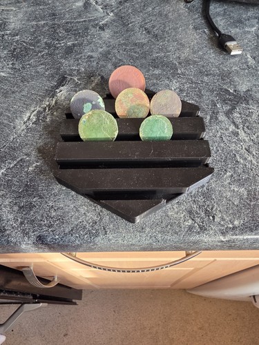 Black plastic coin - coin, display