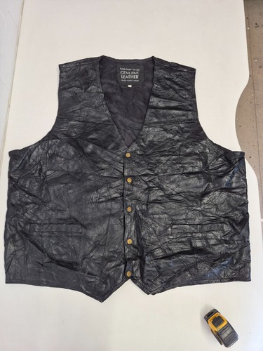 Vintage leather waistcoat - , 58"
