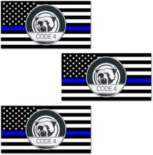 3PCS Thin Blue line Sticker