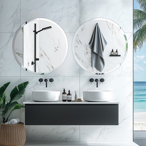 Round wall mounted bathroom - round,