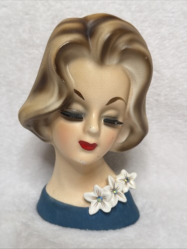 Vintage lady head vase - vintage,
