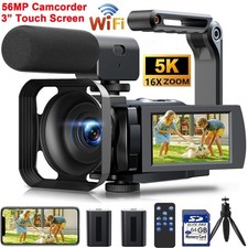 Camcorder Video Camera, 5K 56MP Vlogging Camera YouTube WiFi Night Vision 64GB