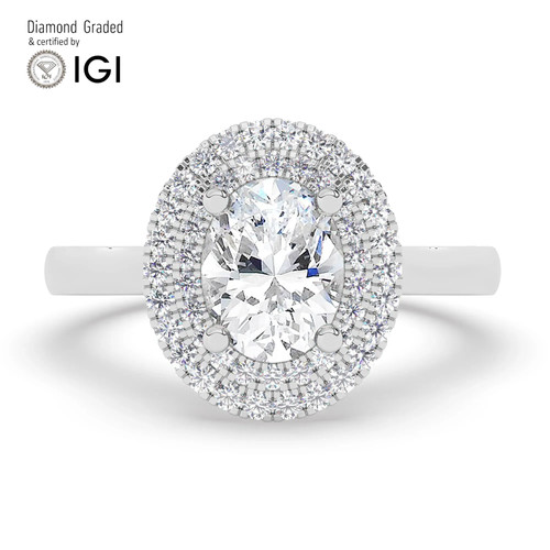 Oval diamond engagement - diamond, ring