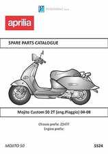 Aprilia parts manual book 2004, 2005 & 2006 Mojito Custom 50 2T (eng.Piaggio) 