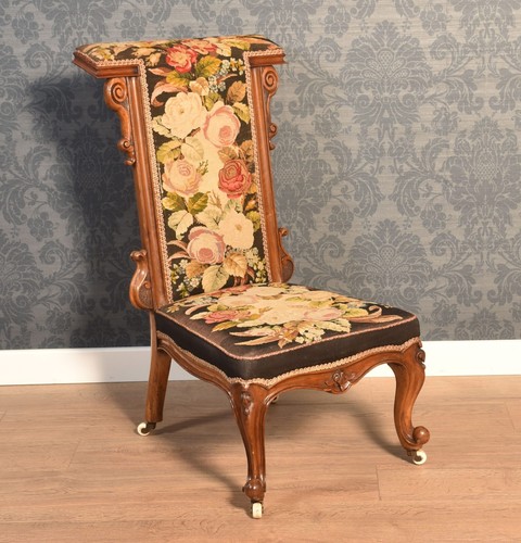 Walnut framed nursing - , chair