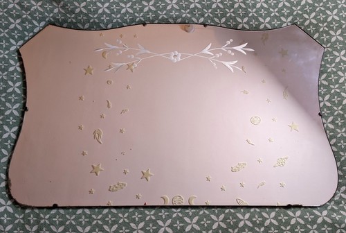Vintage mirror overmantel - vintage,
