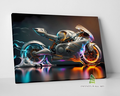 Futuristic motorcycle canvas - motorcycle,
