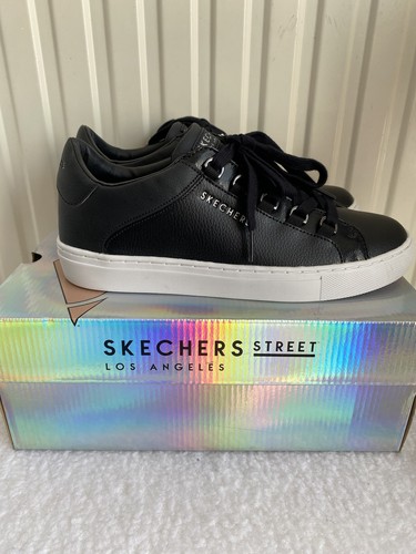 Black leather skechers with - leather,