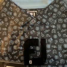  Brand New footjoy eu travel print polo shirt Navy/True Blue uk size Large 