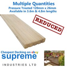 Treated timber decking 120mm - treated,