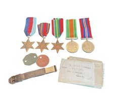 WW2 Pacific Star Medal Group & Solid Silver ID Bracelet 10593342 Woolley P. RAOC