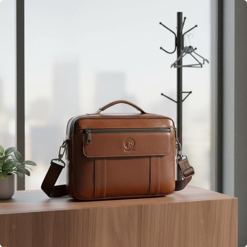 Leather laptop briefcase - laptop,