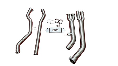 Stainless exhaust single mid - exhaust,