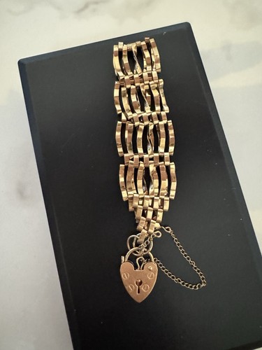 9ct gold bracelet wide - , chunky