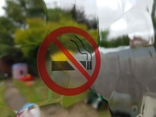 CLEAR TRANSPATENT No Smoking Circle Stickers 50mm Car, Van, Lorry, Taxi, Uber