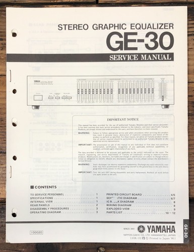Yamaha graphic equalizer - ge-30,