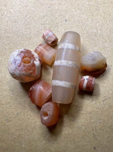 Ancient beads etched carnelian - beads,