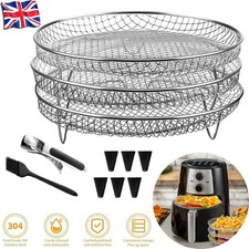 3 Layers Air Fryer Grill Rack Round Dehydrato For Ninja Accessories Stainless UK