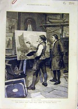 Original Old Antique Print 1886 Forestier Besant Art Picture Painting Victorian