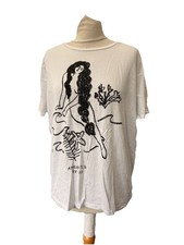 Zara White T-shirt Size L Shirt Sleeve Graphic Print Women’s 