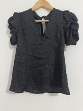 Topshop Satin Polka Dot Frill