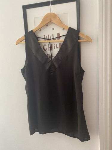 Apricot black vest silky sheer - apricot,