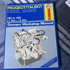 PEUGEOT TALBOT DIESEL ENGINE HAYNES WORKSHOP MANUAL  1.7 & 1.9; 1982-1988