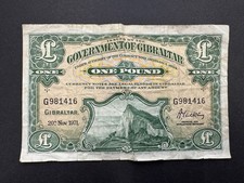 Very Rare Vintage Government Of Gibraltar £1 Pound Banknote (1) LOT: 0211-978