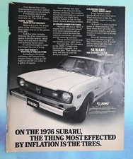 vintage 1970s magazine print ad 1976  SUBARU 4WD car automobile vehicle garage