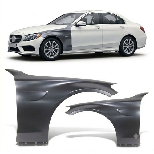 Front wings set aluminium - front,